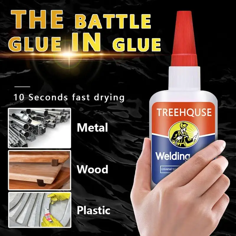 Metal Glue Heavy Duty Waterproof 50ML Metal Welding Glue With Nozzle Applicator Instant Bond Weld Repair Quick Drying