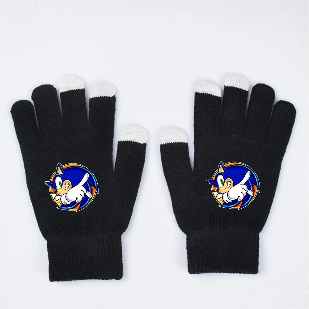 thumbnail image 1 of Guantes de dibujos animados de Sonic The Hedgehog, guantes de invierno cálidos y gruesos para niños, guantes de ciclismo al aire libre, guantes de punto, 1 of 5