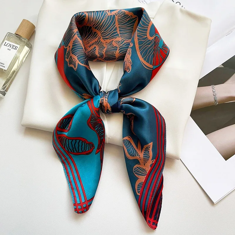 Luxus Design Druck Seide quadratischen Schal Frauen weichen Satin Pferd Haarband Halstuch Büro Hijab Stirnband Foulard Tasche Bänder Geschenk