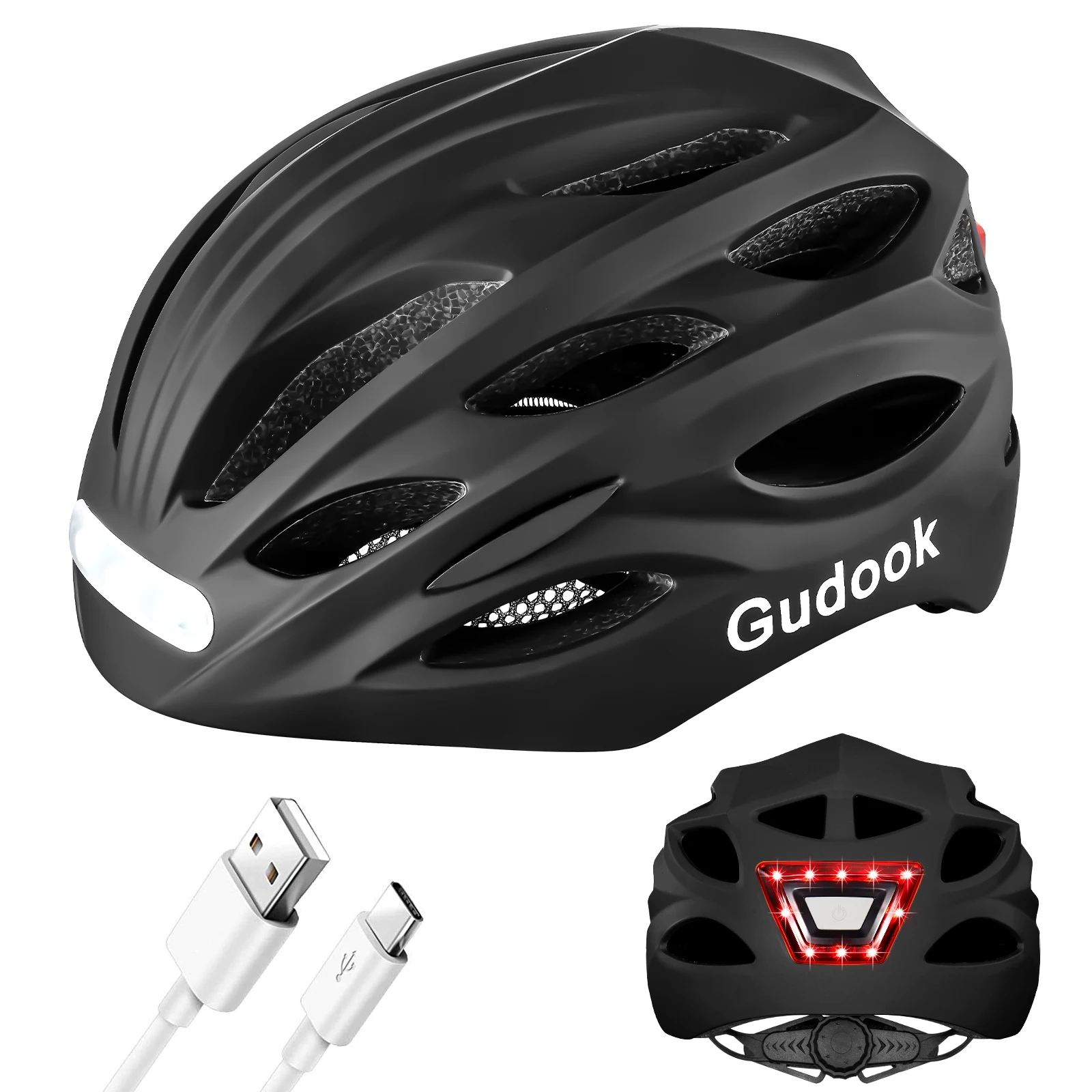 Adult Bike Helmet with Lights 1