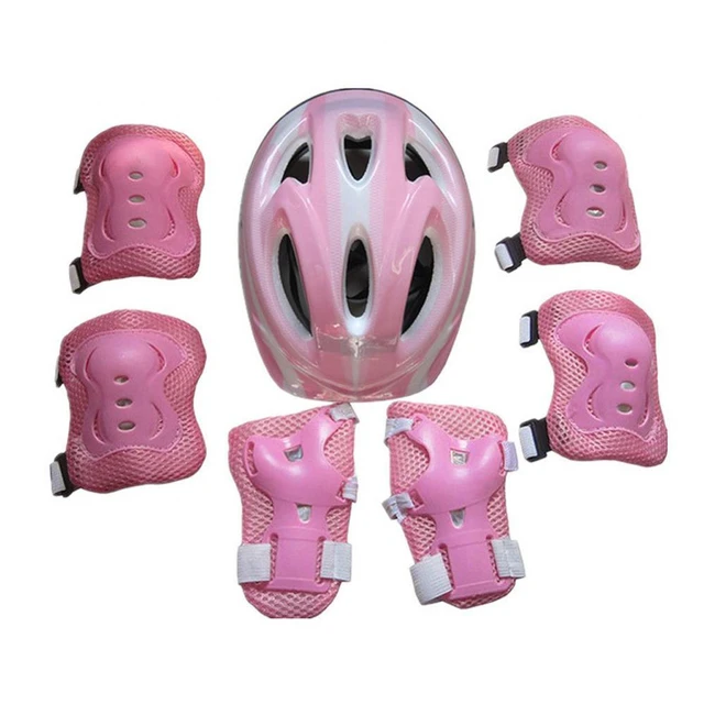 Casque et coussinets pour enfants de 5 à 12 ans Casque pour tout-petits,  casque de skateboard pour enfants, casque genou coude poignet pour scooter,  7 pièces de protection réglables pour enfants 