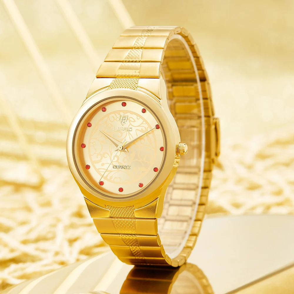 Golden Quartz Clock Watch Luxury Stainless Steel Bracelet Waterproof For Men Women Wristwatches Female Male relogio masculino