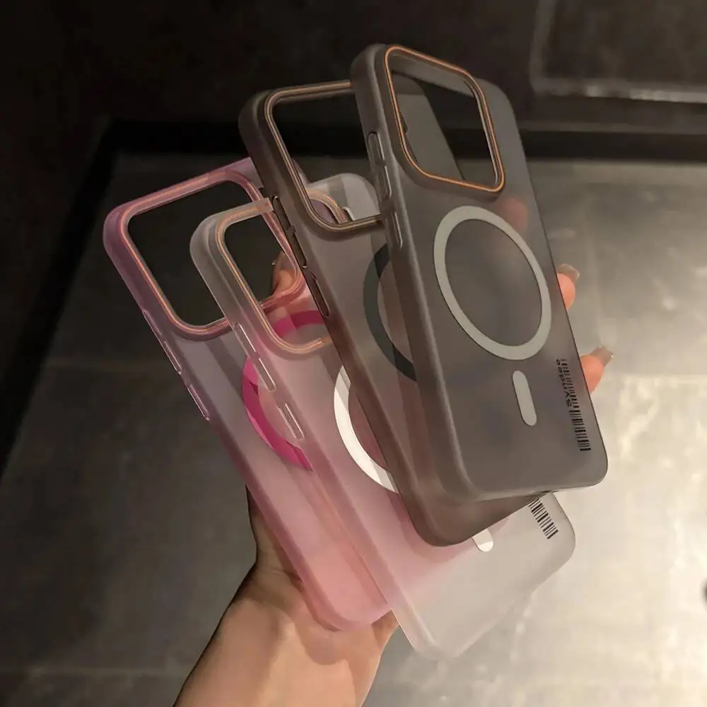 Magsafe Wireless Charging Shockproof Matte Case - Translucent Protection Bumper