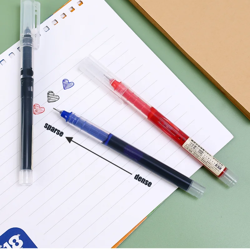 5/1PCS 스트레이트 액체 젤 펜 컬러 롤러 볼 젤 펜 대용량 잉크 고급 펜촉 쓰기 0.5mm 파인 팁 Offce 용 부드러운