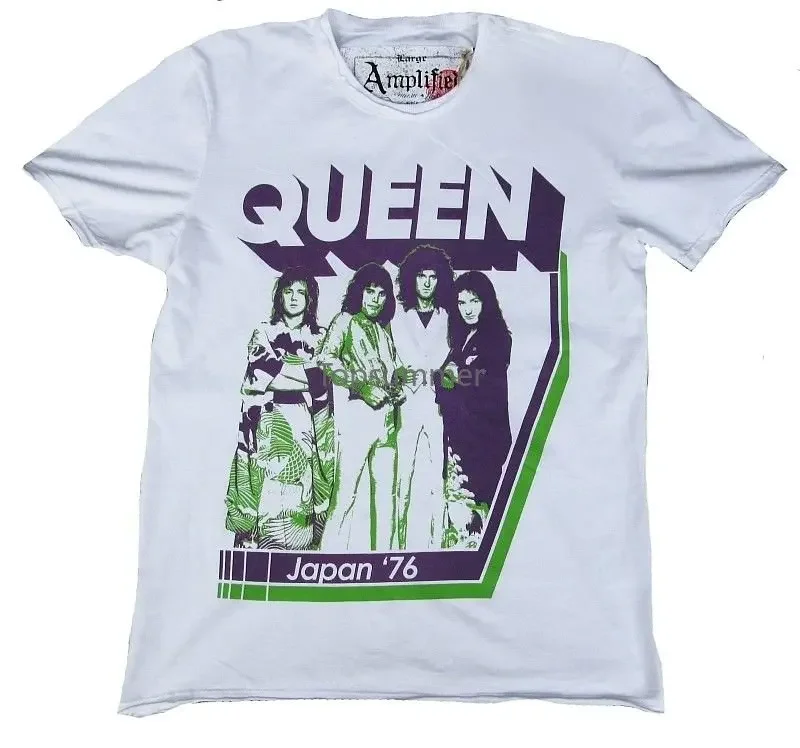 

Vintage Amplified Queen Japanese 76 Freddie Mercury Star Vip T-Shirt 100% Cotton Short Sleeve Summer T Shirt
