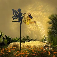 1 Outdoor Solar Cat/Dog Silhouette Watering Can Light - Hanging Solar Garden Decor for Lawn, Backyard, Pathway, and Patio 3