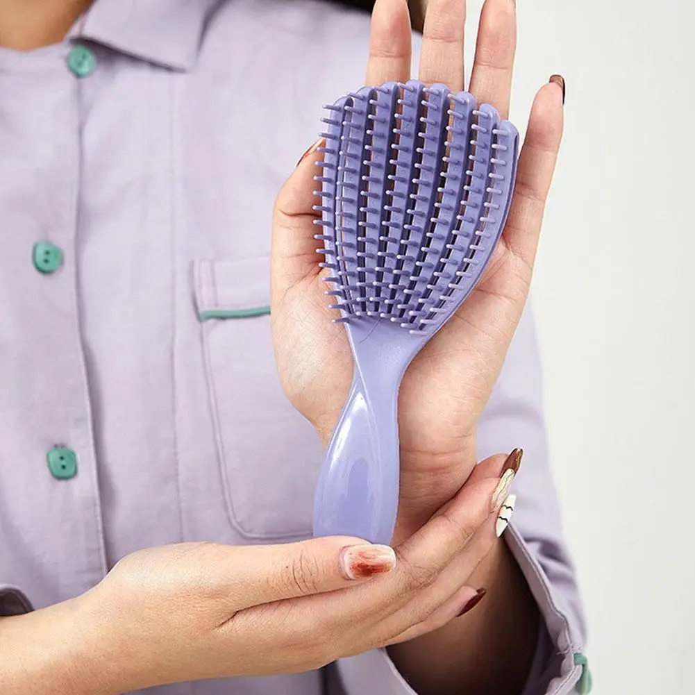 Portable Fast Blow Drying Hollow Hair Fashionable Massage Fluffy Comb Detangling Brush For Wet Dry Long Short Hair N0A8