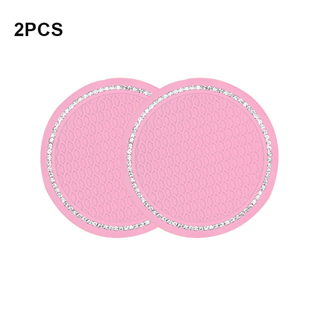 Non-slip Water Cup Pad Diamond Rhinestone Bling Decoration Auto Interior Cup Bottle Anti-skid Rubber Mat Car Accessories