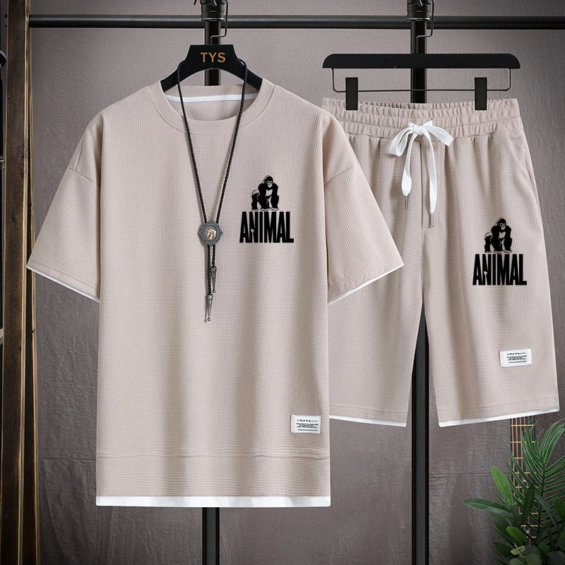 الصيف الهراء الرجال قطعتين مجموعة عادية الغوريلا ط...