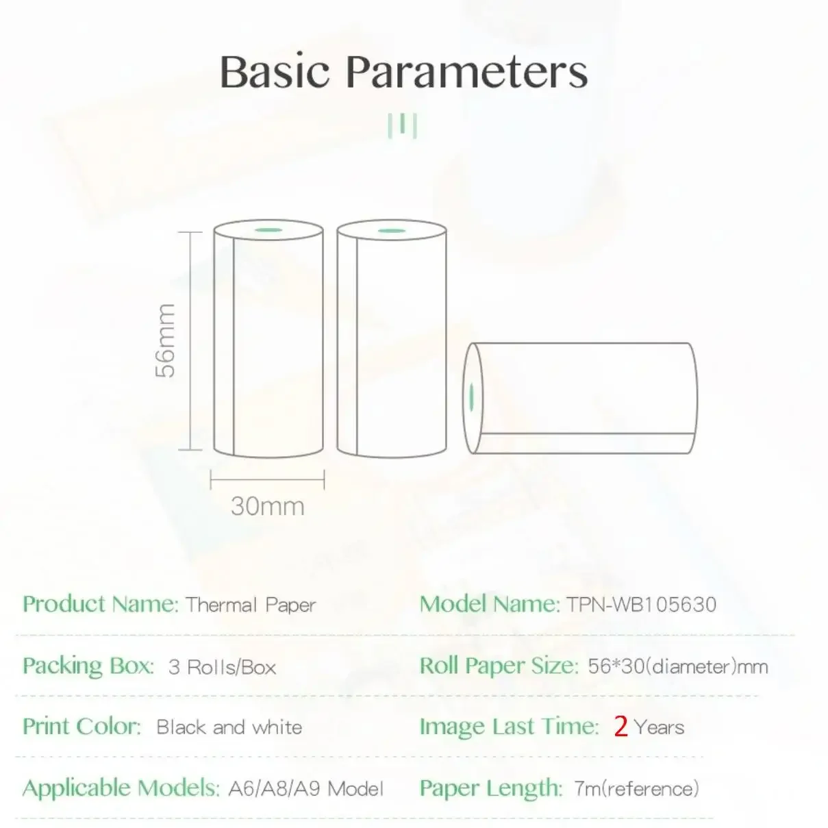 Peripage A6 Thermal Paper Roll Sticker Color Label Transparent Photo Self-Adhesive Paper Print for Papeang Photo Mini Printer