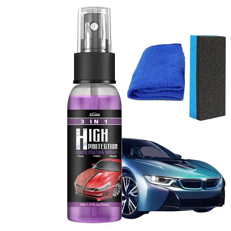 

High Protection Car Spray Creative 3 In 1 Waterless Wash Car Detailed Spray With Sponge Paint Protection Agent Car Accessories