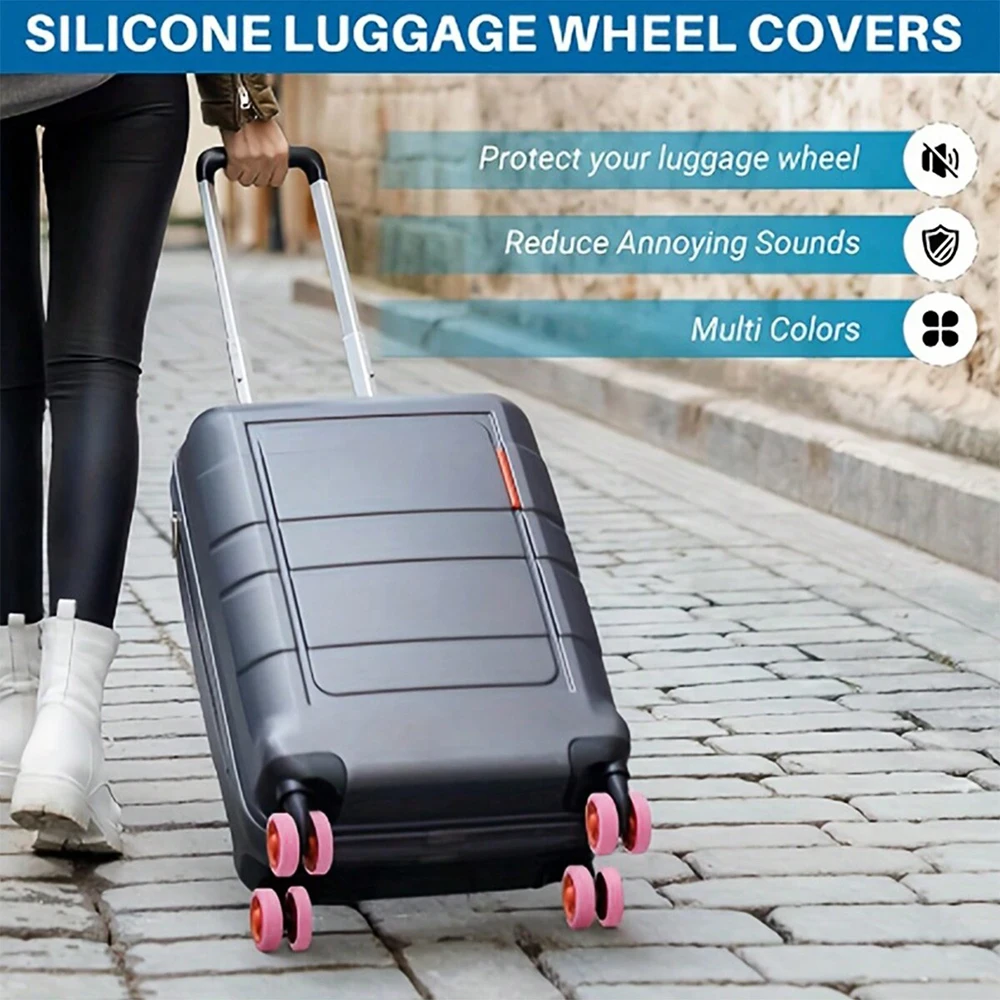Luggage Wheel Protector 8PCS/Set Silicone Luggage Wheels Protector with Silent Sound Reduce Wheel Wear Suitcase Wheels Protection Cover-mw