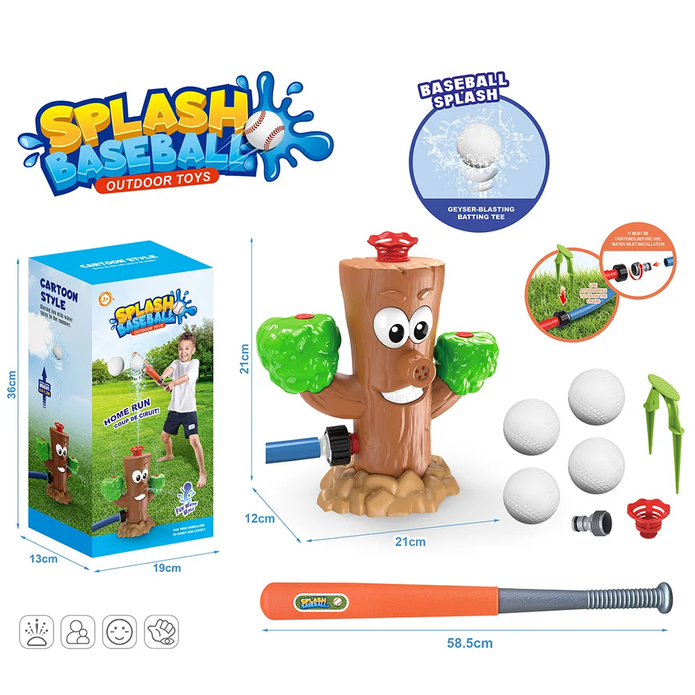 Water Spray Sprinkler Stump Outdoor Hose Water Six tubes 360° Roating Wiggle Garden Lawn Summer Water Toy For Kids Boys Girls 6