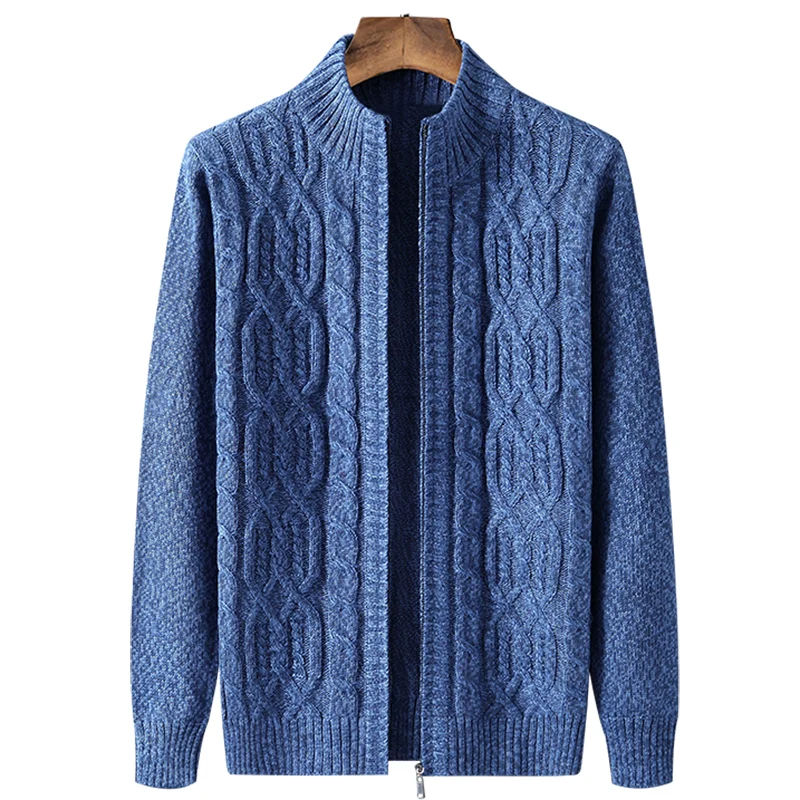 Korea Jumpers Vintage Autumn Winter Men `s Sweater  Male Cardigan  Plaid knitted Sweater Men Clothing Outwear Coat