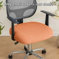 Durable Knitted Twill Fabric Chair Cushion Cover - Breathable & Stretchable Universal Dining Chair Protector (Orange)