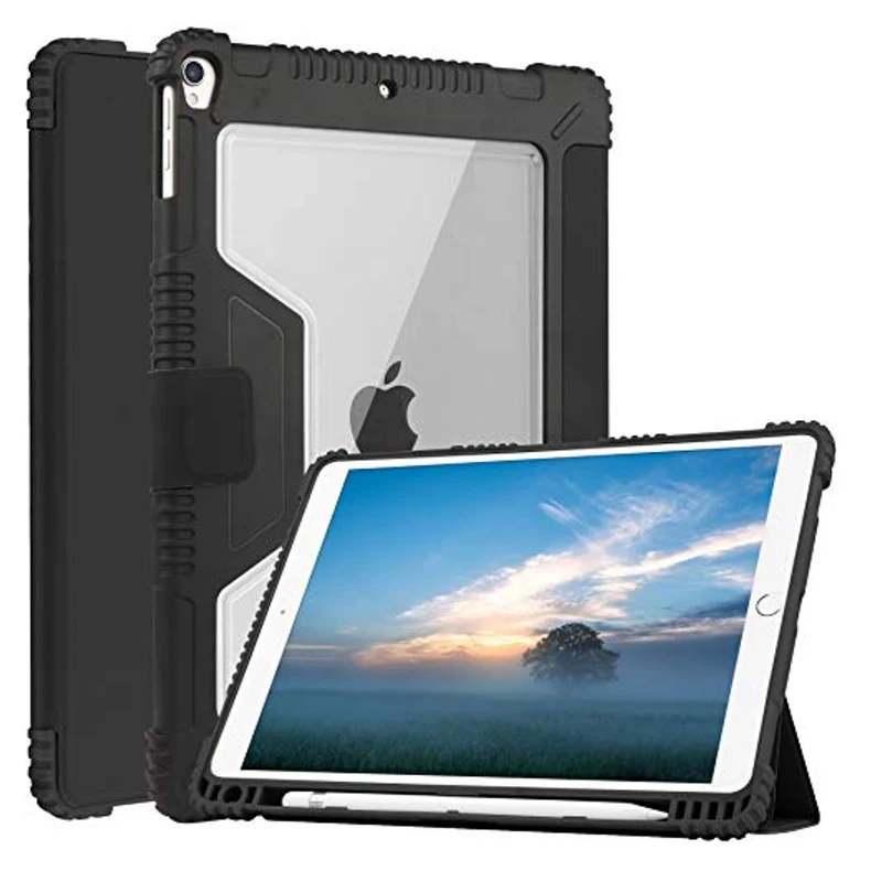 For iPad Pro 11 Case Shockproof Silicone Bumper Hard PC Leather Cover For iPad Air 4 5 10.9 10.2