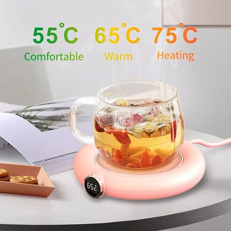 Cup Warmer, 55C Constant Temperature Digital Display Touch Button Coffee  Heater Warmer Hot Plate Warmers Mug Electric Beverage Tea Water Heating Cup