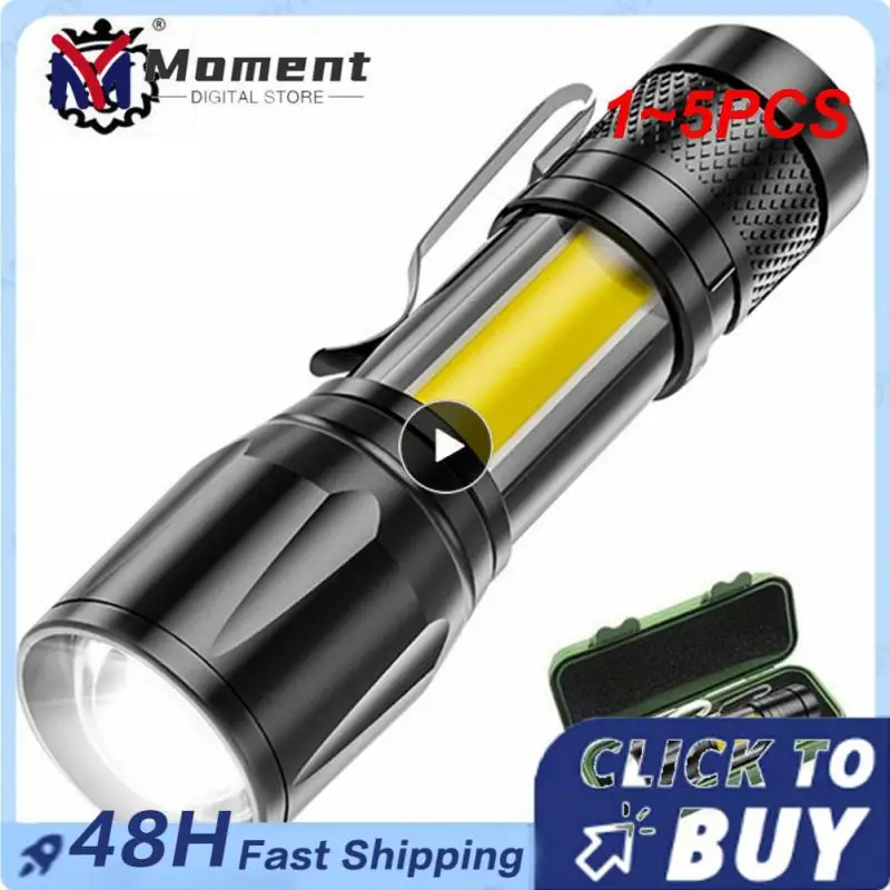 

1~5PCS Portable rechargeable zoom led flashlight XP-G Q5 Lamp Lantern 2000Lumen Adjustable Penlight Waterproof mini Led