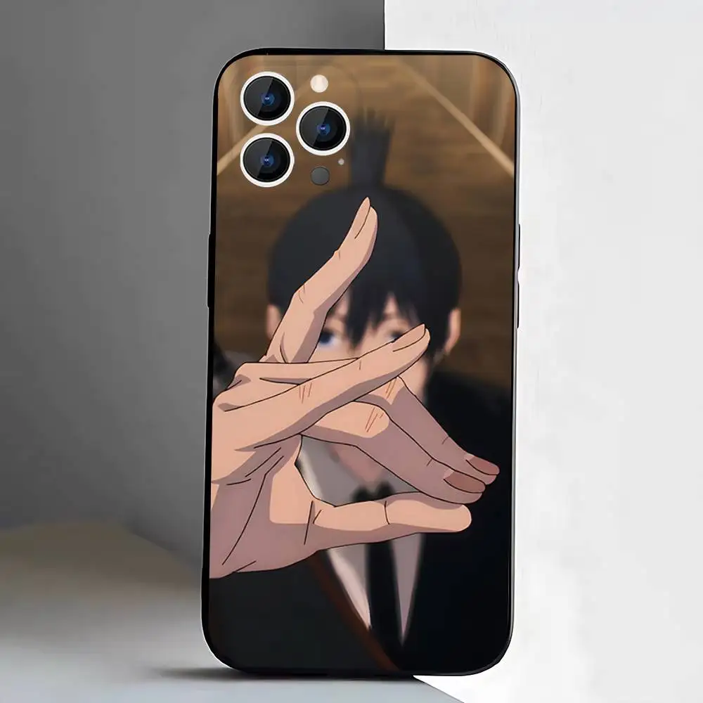 Chainsaw Man Anime Black Soft Box Phone Case