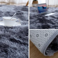 Tapis doux pour chambre à coucher, moelleux, antidérapant, teint par nouage, peluche, doux, Shag, pour chevet, salon 5
