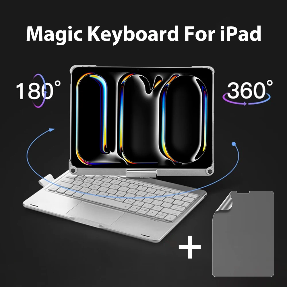 BABG Magic Keyboard Case For IPad Air 11-inch & IPad Pro 11-inch - Backlit Keyboard With Trackpad