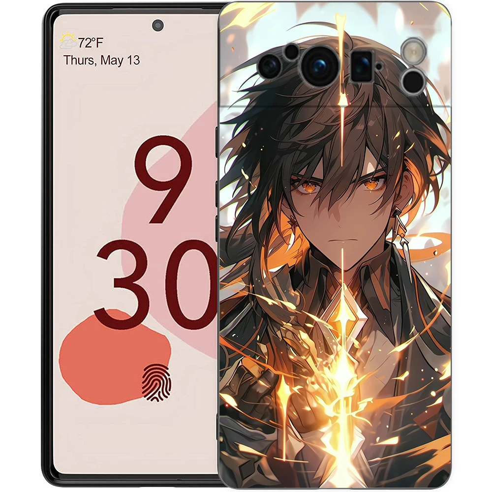 Genshin Impact Wanderer Shockproof Black Silicone Phone Case