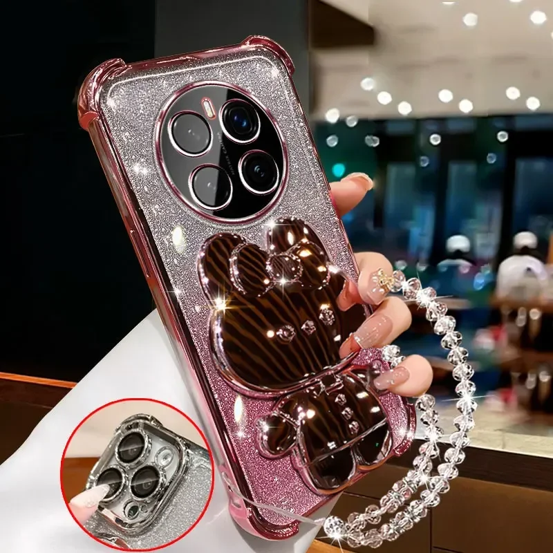 Fashion Bracelets Anti-Fall Shell with Makeup Mirror Holder Phone Case