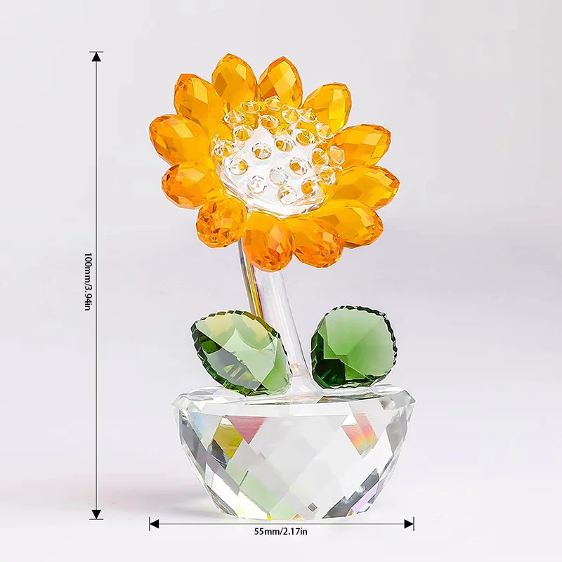 glass sunflower collectible ornament - Dimensions
