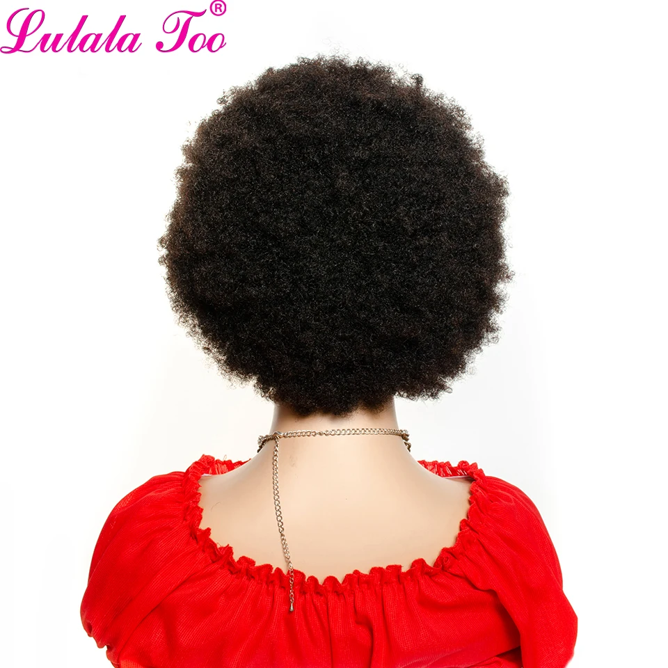 Short Afro Puff Wig Brazilian 13x4 HD Lace Front Wigs Natural Color Remy Afro Kinky Curly Human Hair Wigs for Black Women 150%