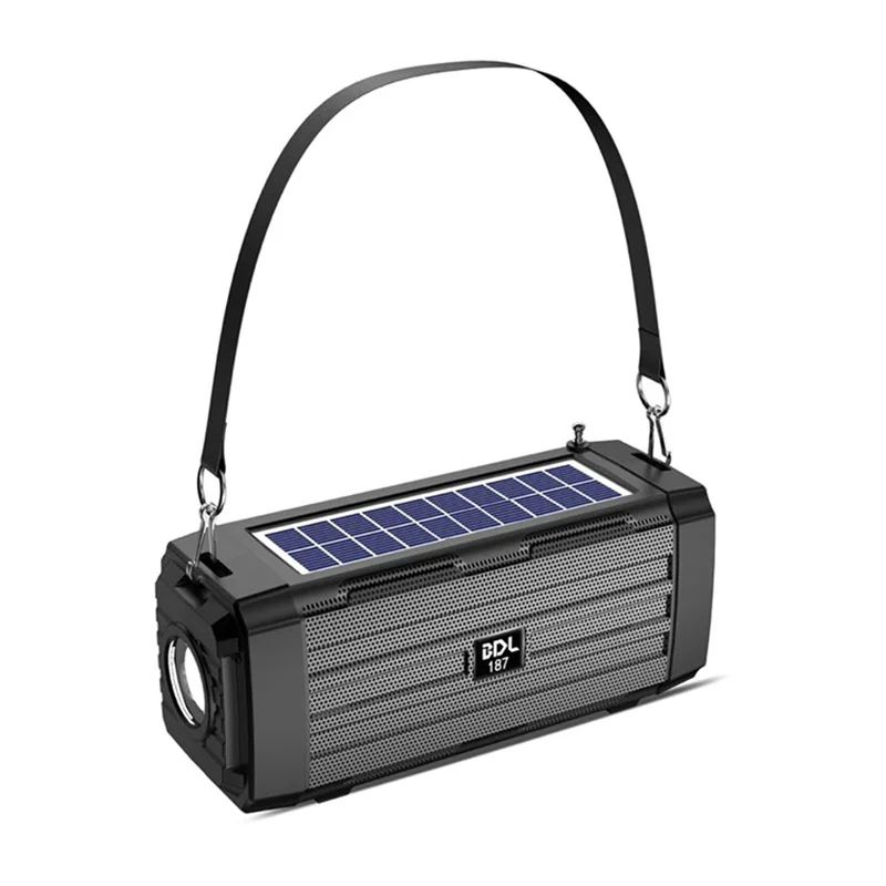 Solar Bluetooth Speaker, Portable Bluetooth 5.0 Stereo Speaker 6