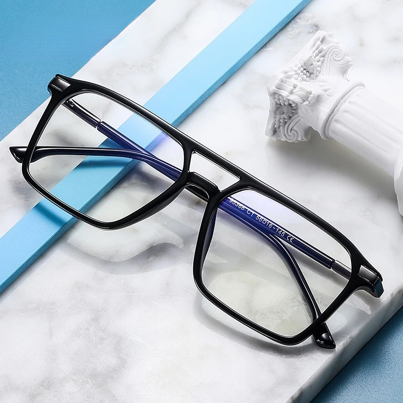 

Men Eyewear Glasses New Men's TR90 Anti blue Eyeglasses Business Casual Plain Replaceable Lens Glasses with Myopia Frame for Men