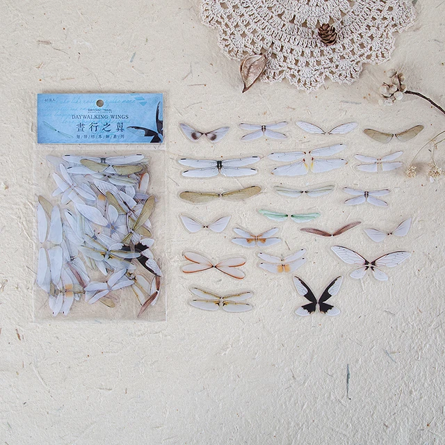 Mr.paper 8 Designs 40Pcs/lot Butterfly Deco Stickers Scrapbooking Toy Plants Deco Album DIY Stationery Stickers B