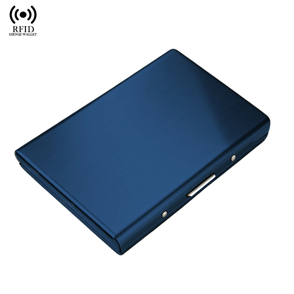 RFID Protected Metal Slim Wallet - Compact Bifold Credit Card Holder