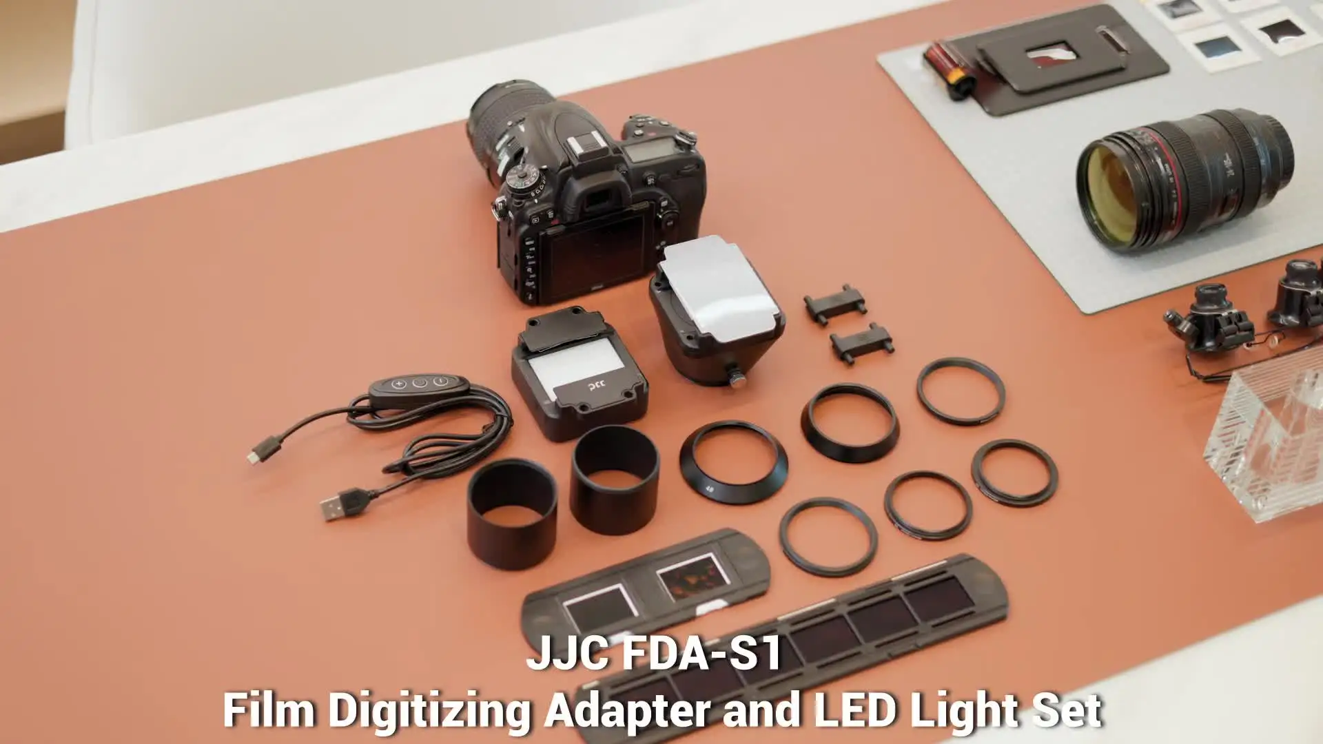 Jjc-デジタルコンバータ付きデジタイザーアダプター,35mmフィルム用LED