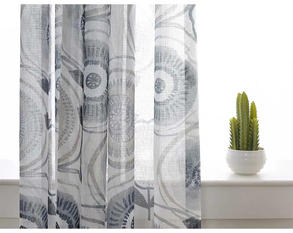 Modern Printed Blackout Curtains For Bedroom Floral Cotton Thick Curtain Window For Living Room Kitchen Blind Drapes Ready Made