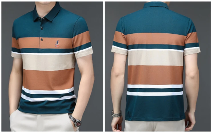 Summer New Men Polo Shirt High Quality brand cotton Short Sleeve men's polo shirt Business casual striped shirt polo men tops 15 Sebf6308c1a264f10aabadc8313c3bcdeM