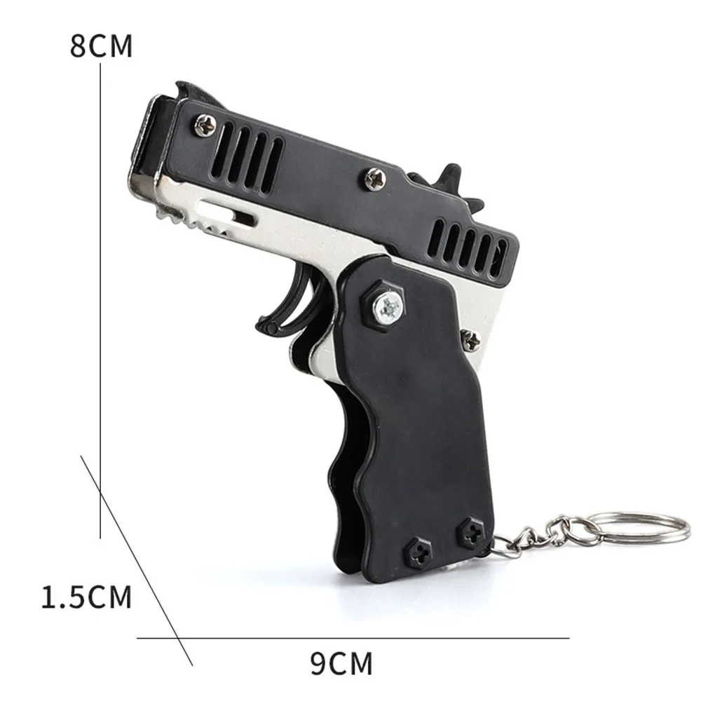 Folding Gun Sturdy And Durable Toy Portable Child Rubber Band Shooter Party Supplies Essential Model Durable Rubber Band Gun 5