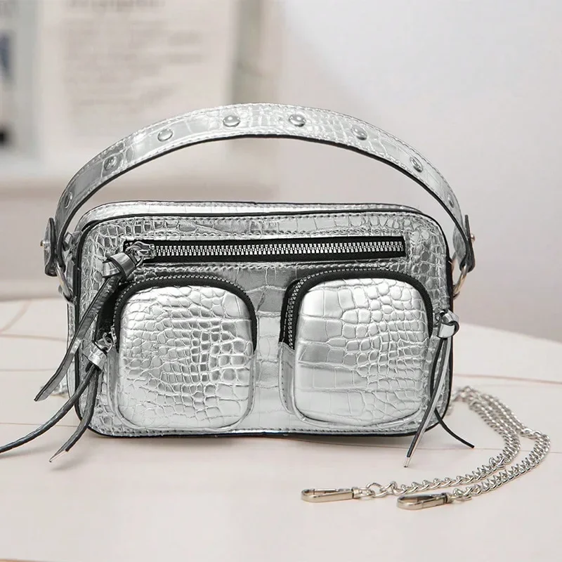 

Crocodile Pattern Shoulder Bag Luxury Alligator Women Handbags Chains Crossbody Bags for Women Animal Print Flap Purses Clutch