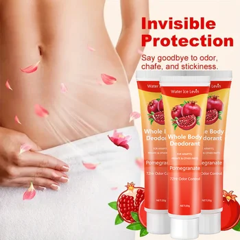 Pomegranate Full Body Deodorant Cream, 72-Hour Odor Control, Aluminum-Free, Gentle and Soothing, Fresh Scent - Suitable for Sensitive Skin, Perfume Deodorant, All-Day Freshness 1