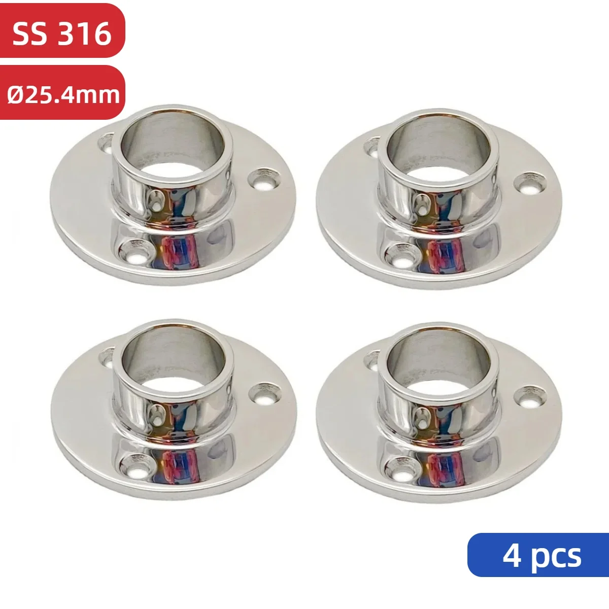 Soporte De Pasamanos Montado En La Pared, Acero Inoxidable, Brida Redonda, 38 Mm, 51 Mm (51 Mm