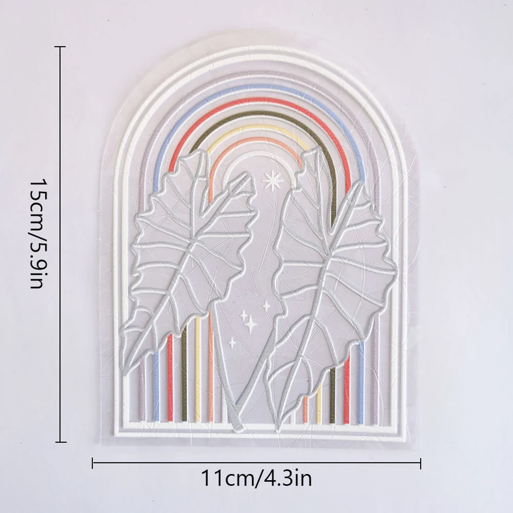 PVC Film Decal Cute Rainbow Light Catcher Sticker Window Decoration Prisms for Home Bedroom Living Room Ornament