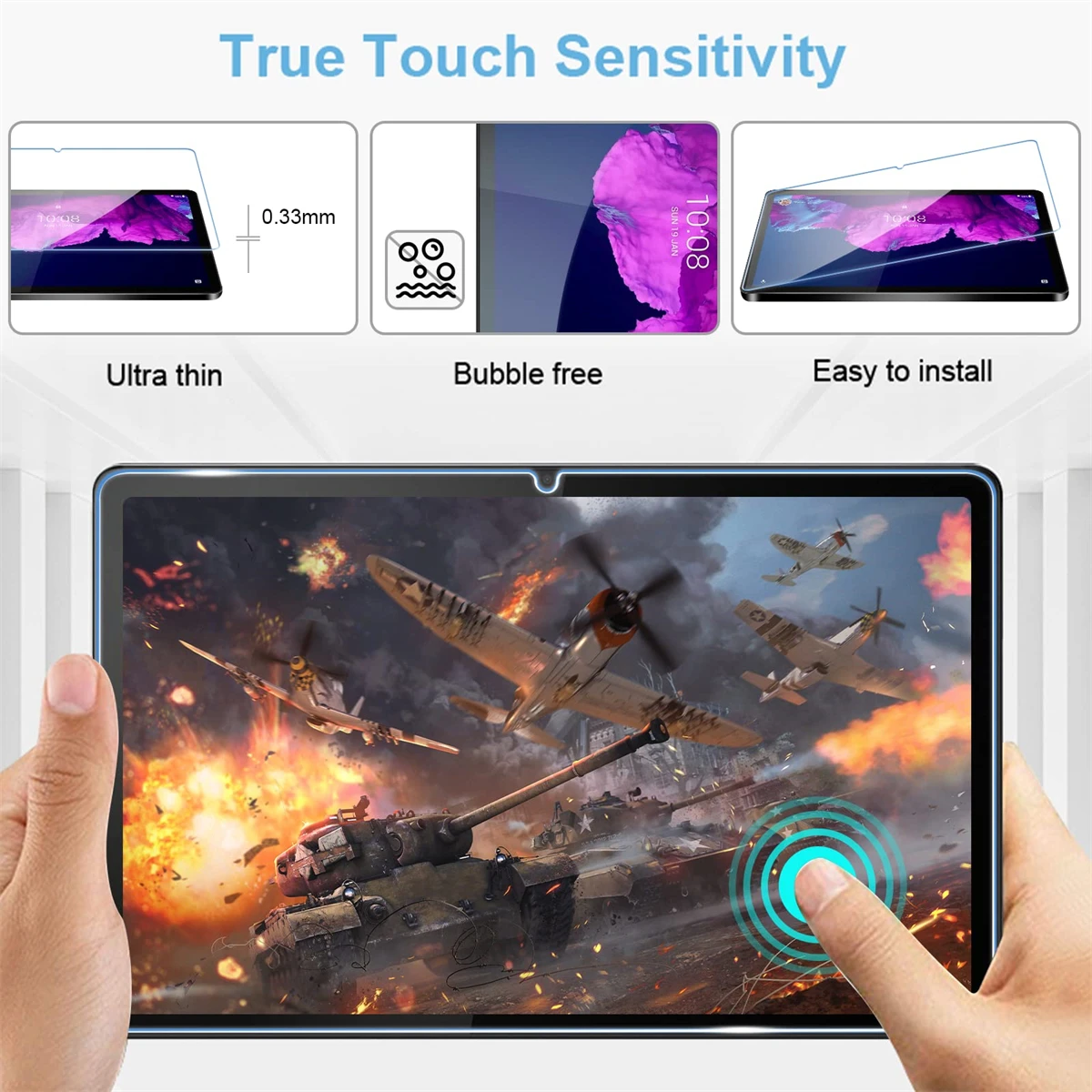 Pellicola Protettiva In Vetro Temperato Per Lenovo Tab P11 Gen 2 (11.5") – 2 Pezzi, Ultra HD, 9H, Anti Impronte