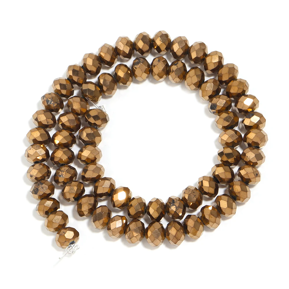 1 Strang 3 4 6 8 10 mm Rondelle facettierte Kristallperlen braunes Glas lose Perlen für DIY Schmuckherstellung Halskette Armbänder Zubehör – Detail 11