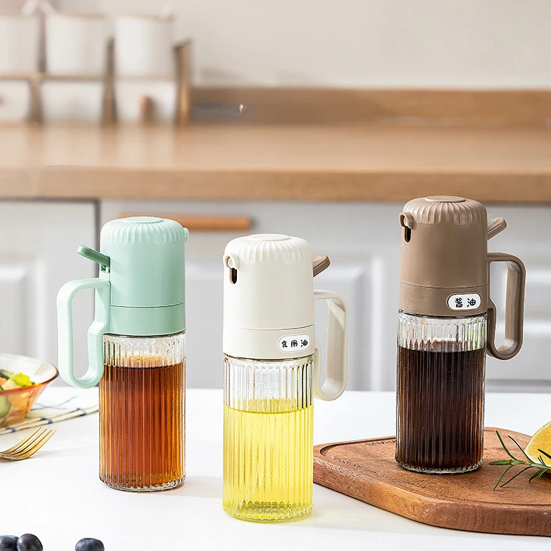 250ml Kitchen Oil Spray Bottle Glass Cooking Anti-leakage Olive Oil Storage Bottle BBQ Air Fryer Dispensers Sprayer Mister