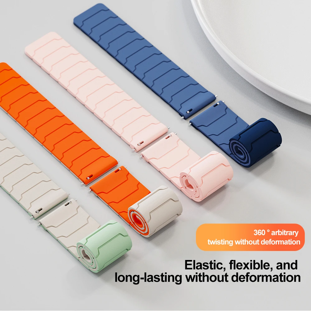 Sleek Magnetic Silicone Watch Band with Loop Strap – Universal Fit