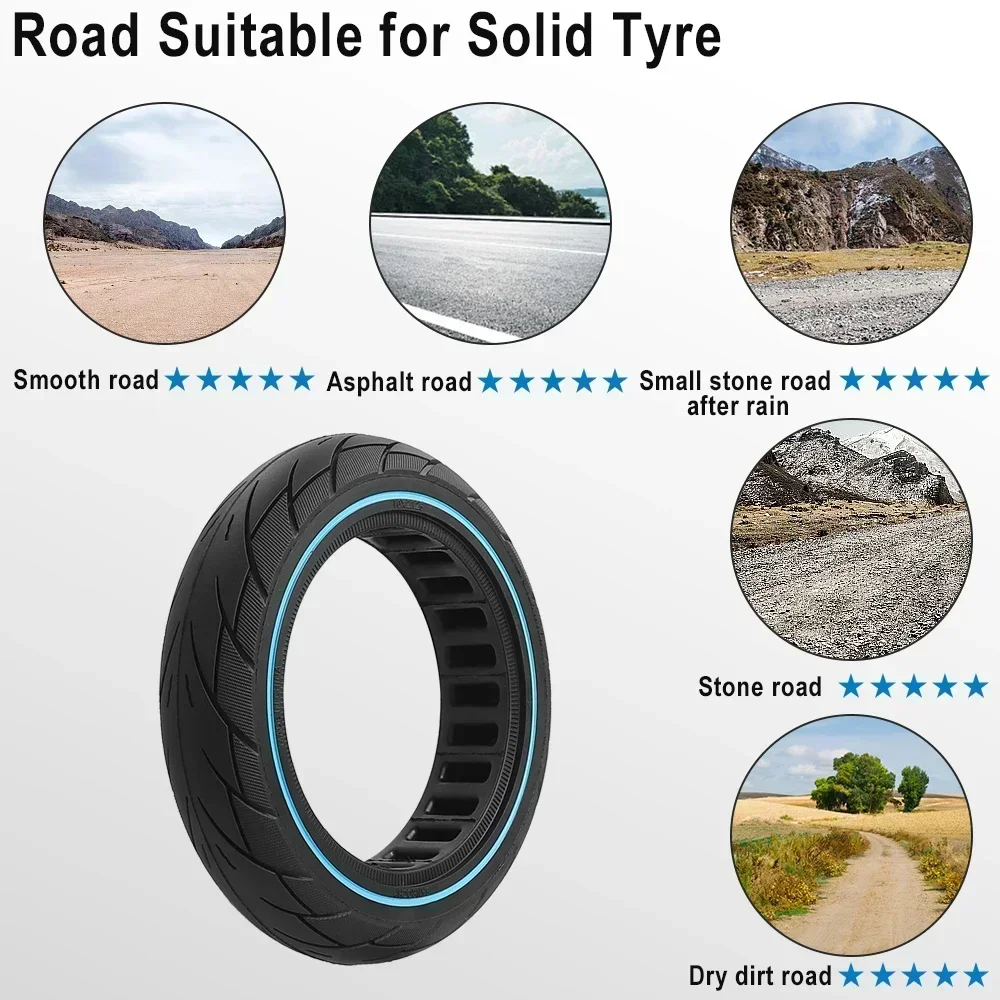 10x2.125 Vollgummireifen für Xiaomi 4 Lite 2. Gen, Mi4, Ninebot F20 F30 F40 Scooter, 10 Zoll pannensicher, 250x54 Ersatzteile – Detail 7
