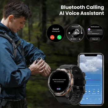 KOSPET TANK T3 Ultra 2 GPS Smart Watch for Men Bluetooth Call 5ATM IP69K Waterproof Men's Watch Stainless Steel Health Monitor 6