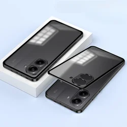 Shockproof Aluminium Alloy Matte Acrylic Phone Case - Durable Hard Bumper Cover for POCO F6 Pro (Black)