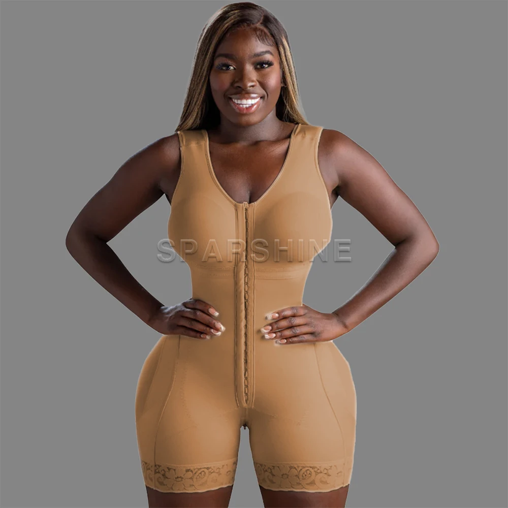Women Body Shaper Compression Double Full Body Stage 2 Faja With Bra Underbust Body Shapewear Bodysuit