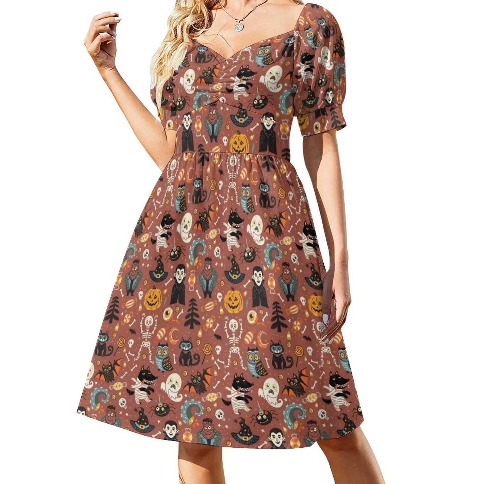 

Happy Halloween Dress Women's summer long dress Female clothing Dance dresses
